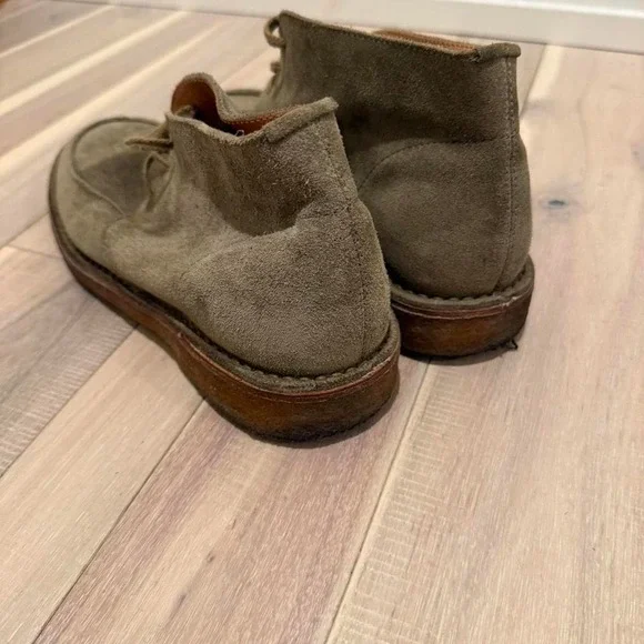 Vintage Made in Italy Vera Pelle Sz 9 green suede dress shoes - Picture 6 of 8